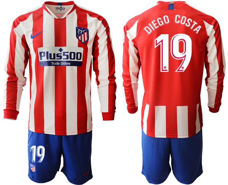 Men 2019-2020 club Atletico Madrid home long sleeves #19 red Soccer Jerseys1